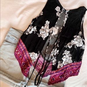 Open Back Floral Tank